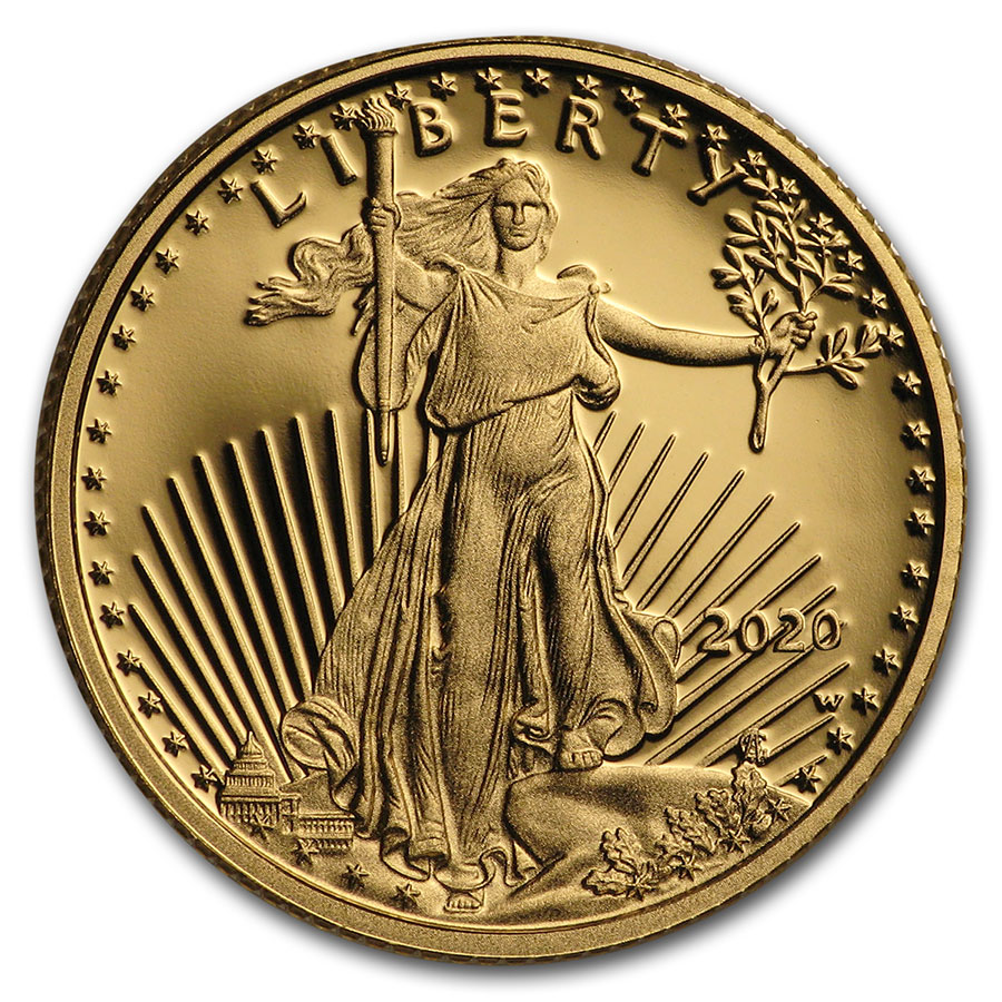 Buy 2020-W 1/4 oz Proof American Gold Eagle (w/Box & COA)