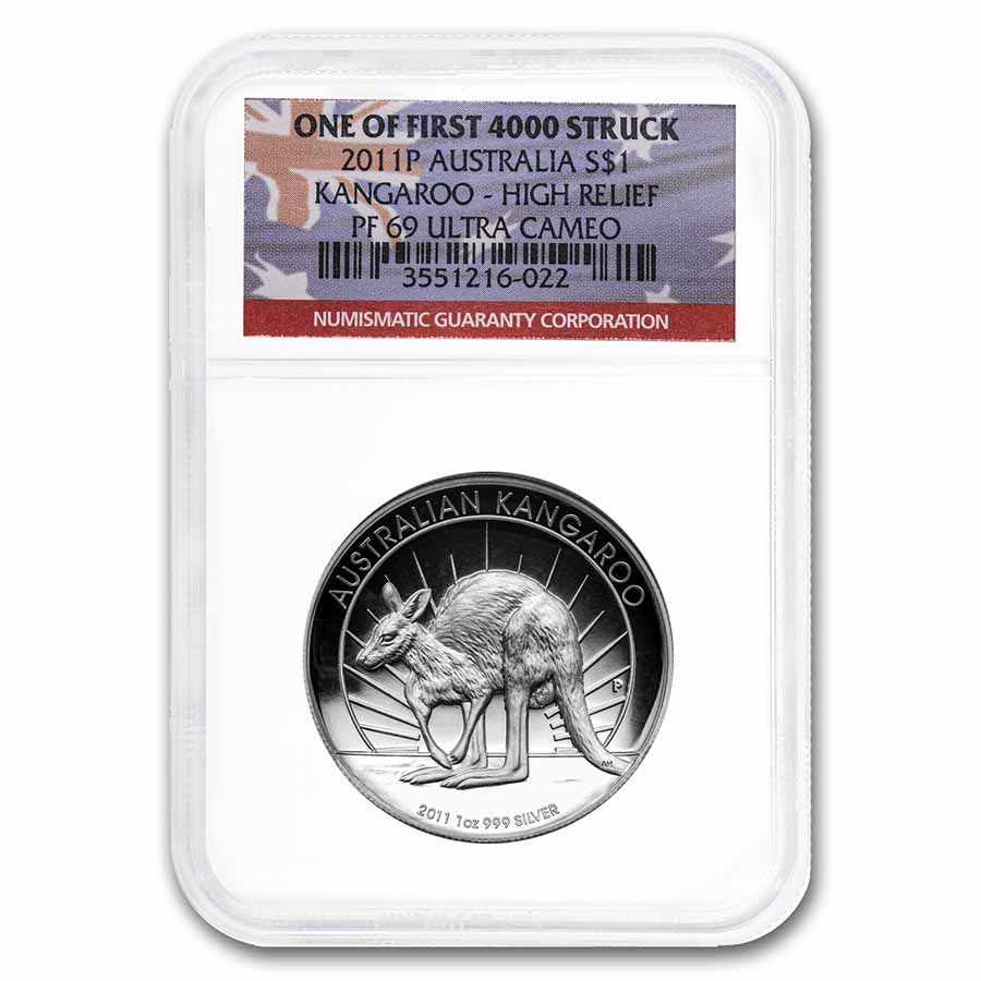 Buy 2011-P Australia 1 oz Silver Kangaroo PF-69 NGC (HR, 1st 4000)