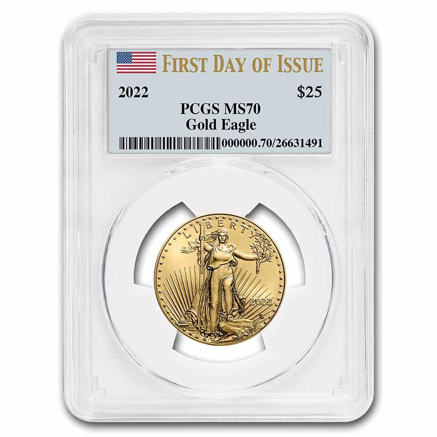 Buy 2022 1/2 oz American Gold Eagle MS-70 PCGS (First Day of Issue)