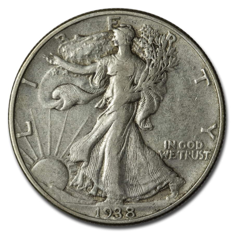 Buy 1938 Walking Liberty Half Dollar XF - Click Image to Close