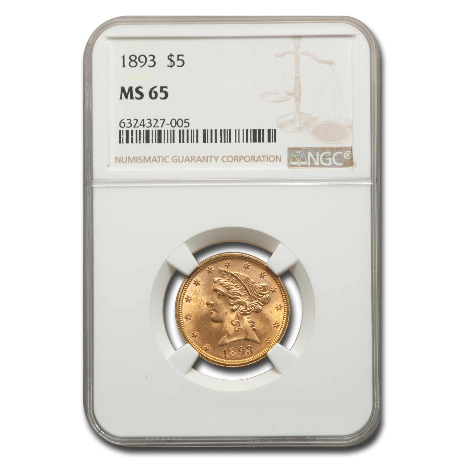 Buy 1893 $5 Liberty Gold Half Eagle MS-65 NGC