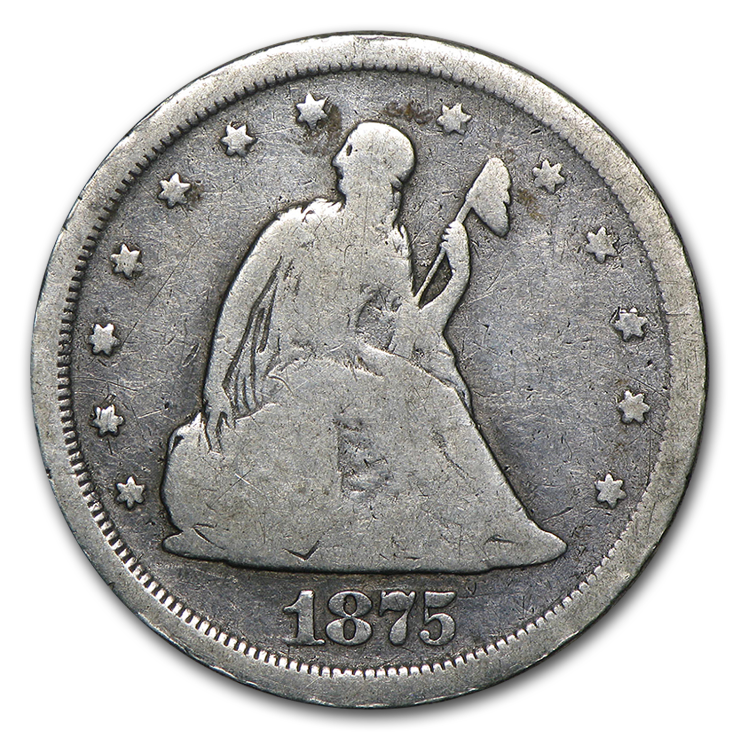 Buy 1875-S Twenty Cent Piece VG - Click Image to Close
