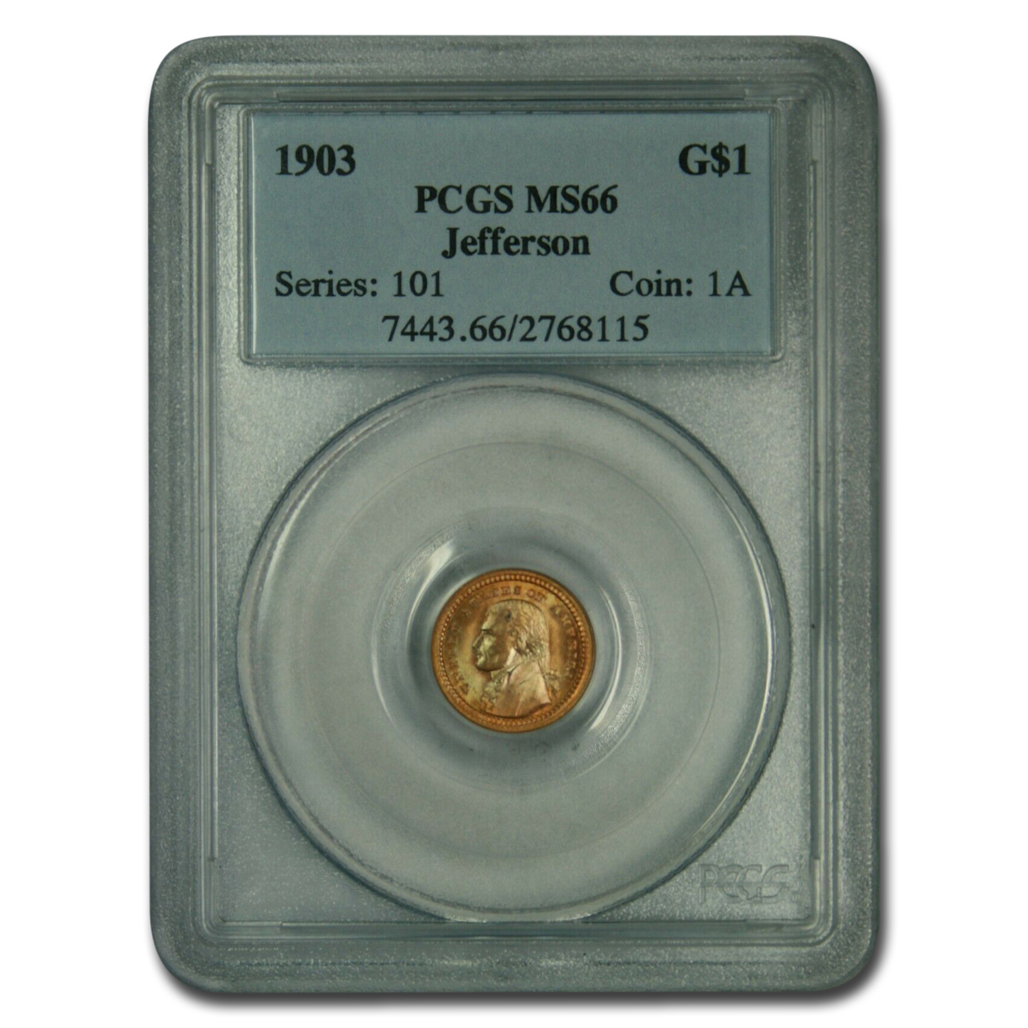 Buy 1903 Gold $1.00 Louisiana Purchase Jefferson MS-66 PCGS - Click Image to Close