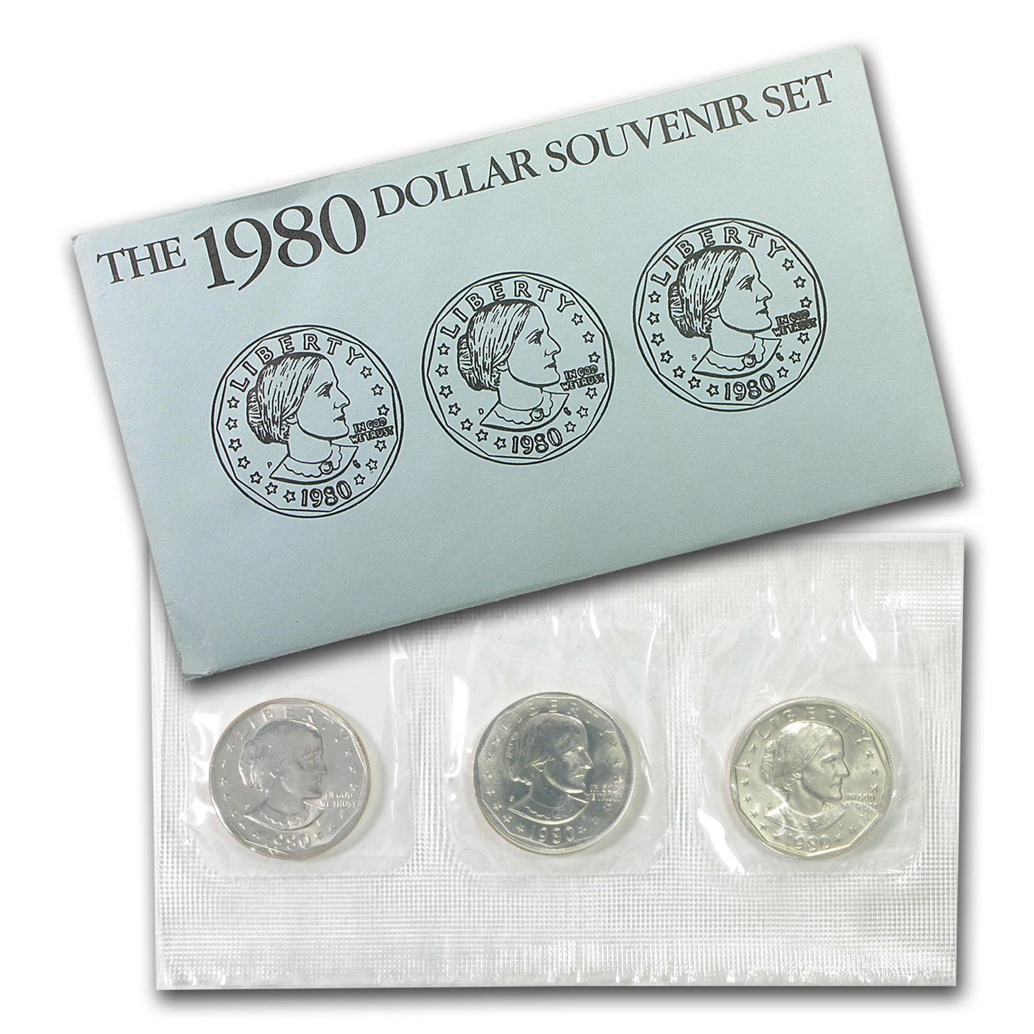 Buy 1980 3-Coin Souvenir Susan B. Anthony Dollar Set BU
