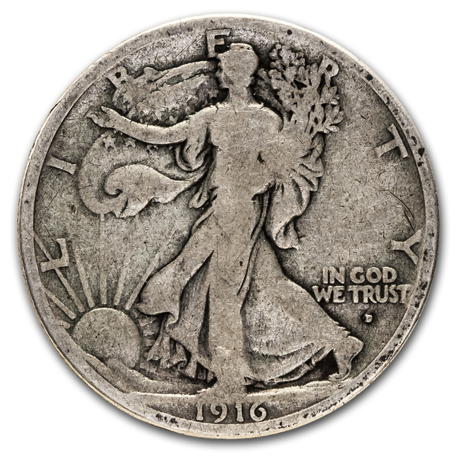 Buy 1916-D Walking Liberty Half Dollar VG - Click Image to Close
