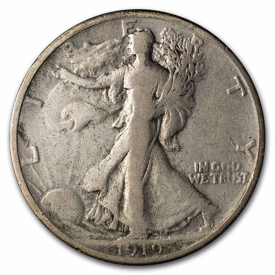 Buy 1919 Walking Liberty Half Dollar Fine - Click Image to Close