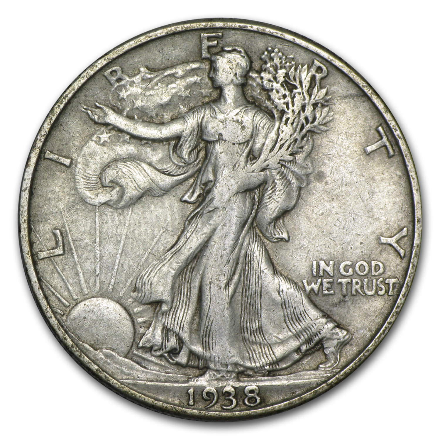 Buy 1938-D Walking Liberty Half Dollar XF - Click Image to Close