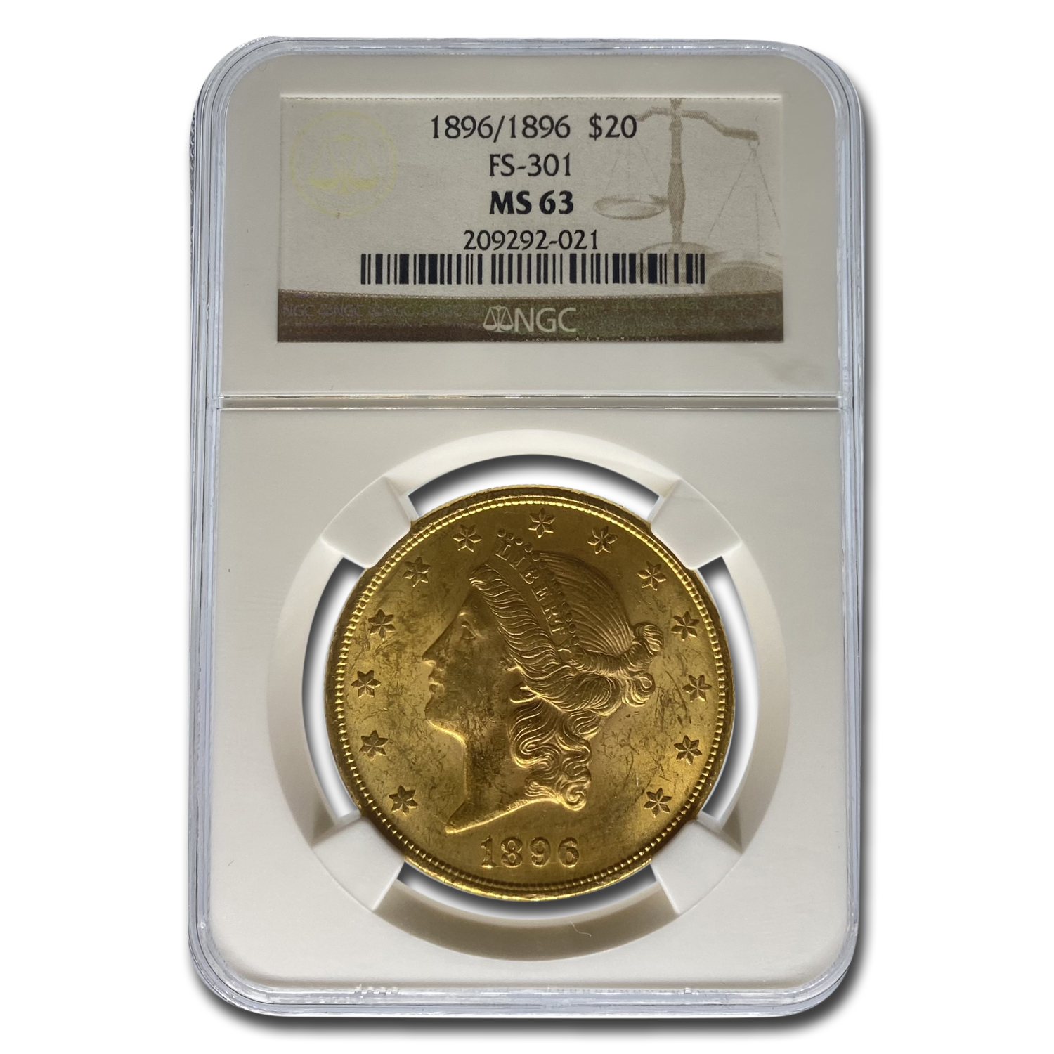 Buy 1896/1896 $20 Liberty Gold Double Eagle MS-63 NGC (FS-301) - Click Image to Close