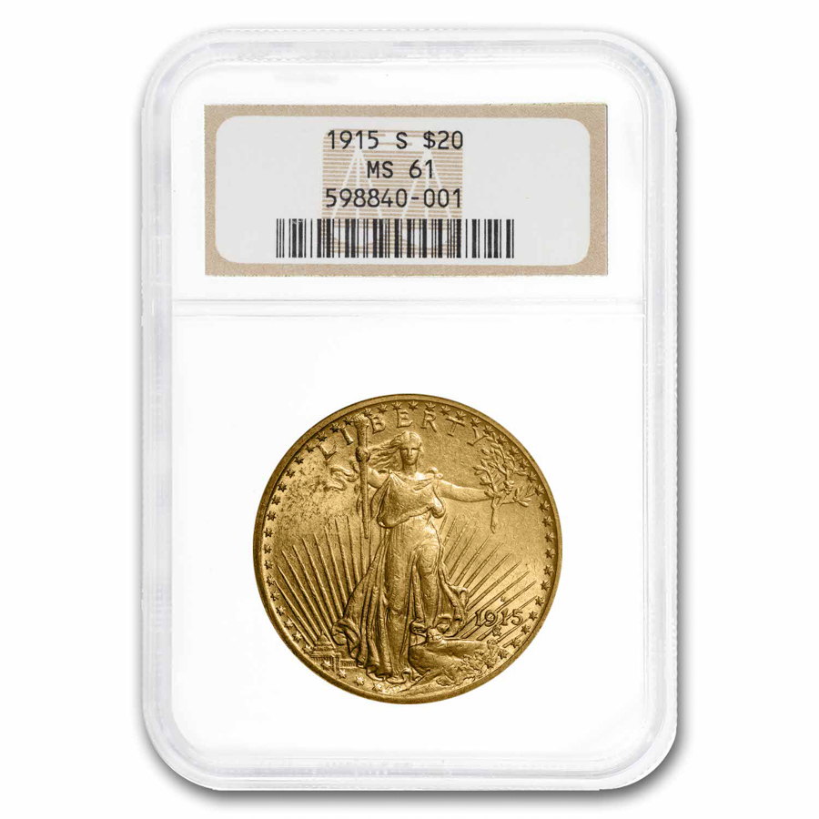 Buy 1915-S $20 Saint-Gaudens Gold Double Eagle MS-61 NGC - Click Image to Close