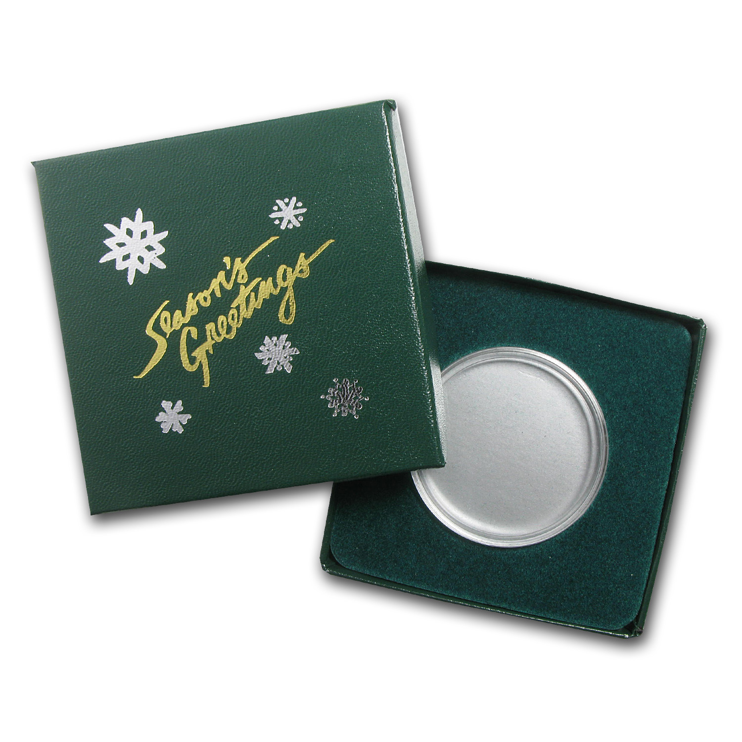 Buy Season's Greetings Green Gift Box for Silver Rounds (39mm)