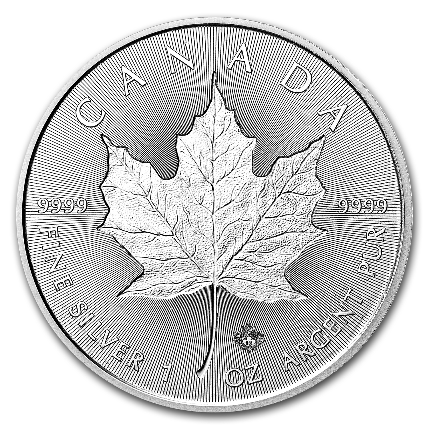 Buy 2018 Canada 1 oz Silver Incuse Maple Leaf BU