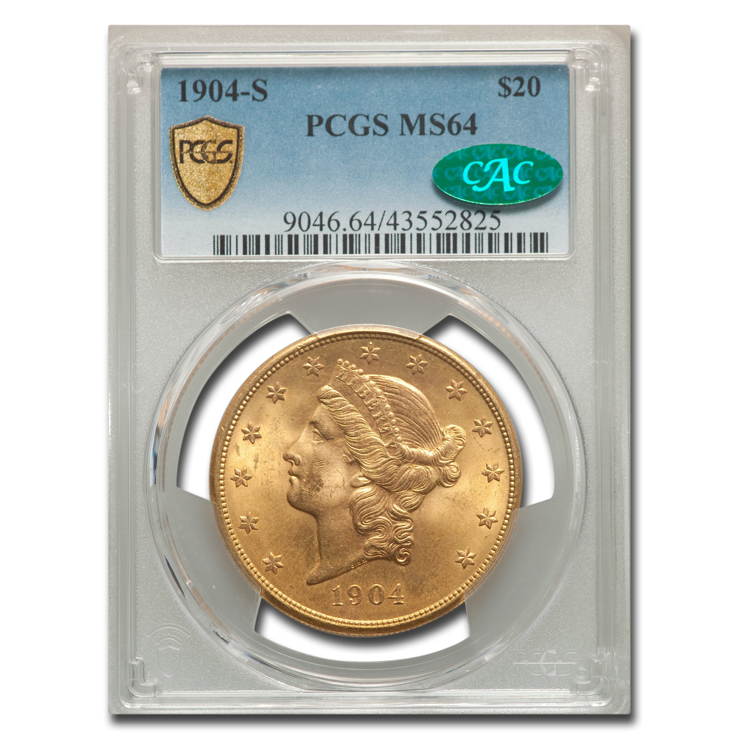 Buy 1904-S $20 Liberty Gold Double Eagle MS-64 PCGS CAC - Click Image to Close