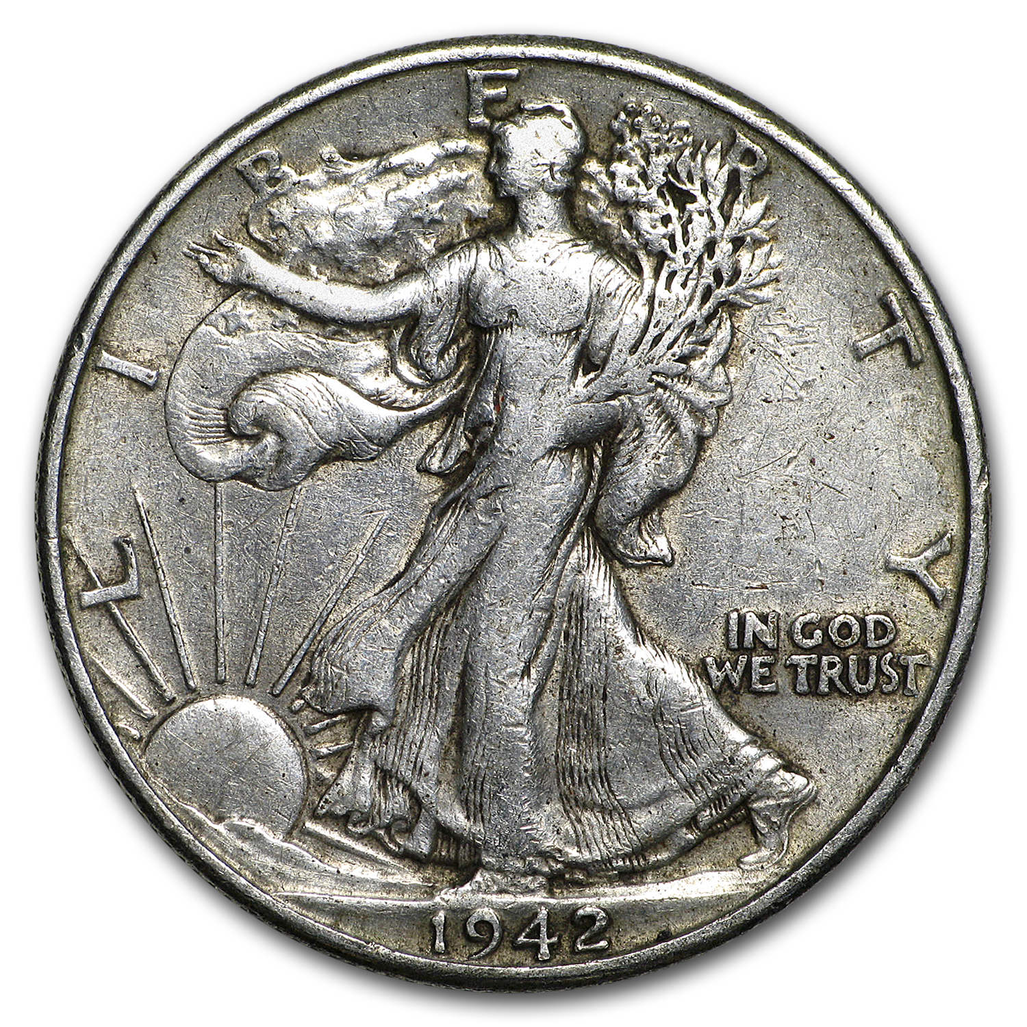 Buy 1942-D Walking Liberty Half Dollar Fine/VF - Click Image to Close