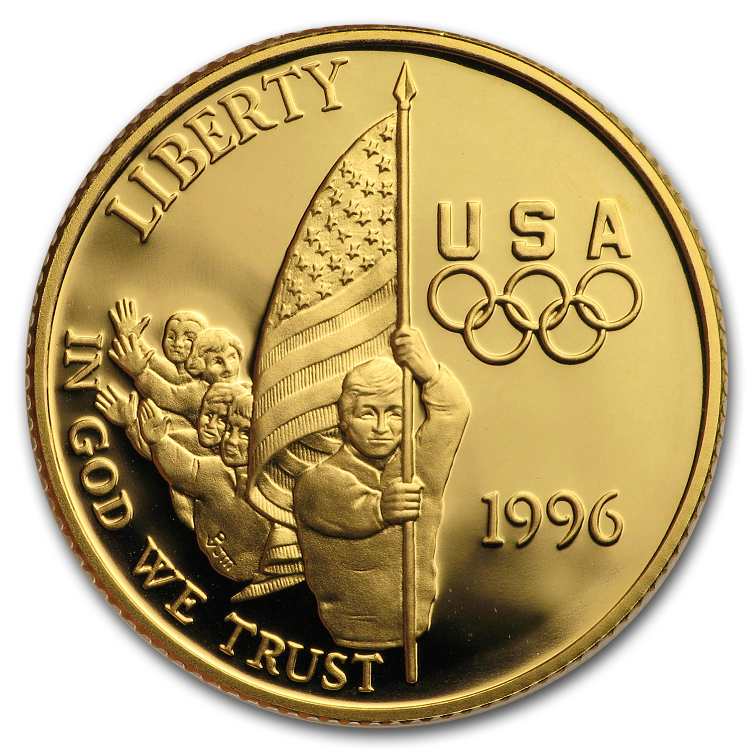 Buy 1996-W Gold $5 Commem Flag Bearer Proof (Capsule Only) - Click Image to Close