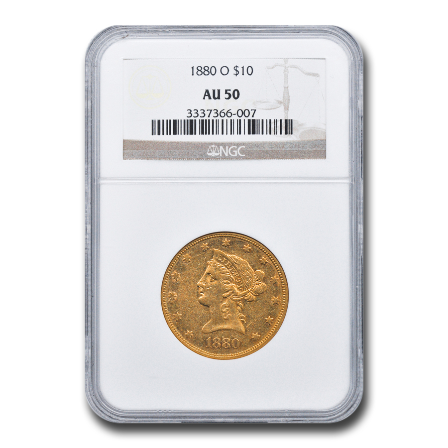 Buy 1880-O $10 Liberty Gold Eagle AU-50 NGC - Click Image to Close
