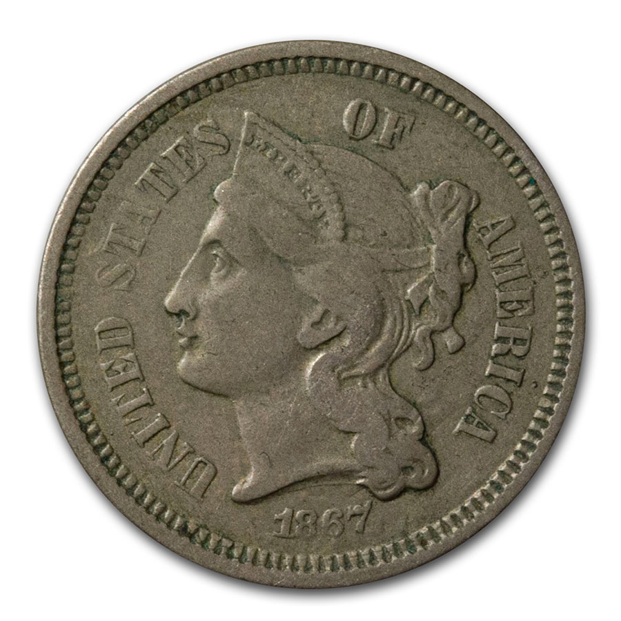 Buy 1867 3 Cent Nickel VF - Click Image to Close