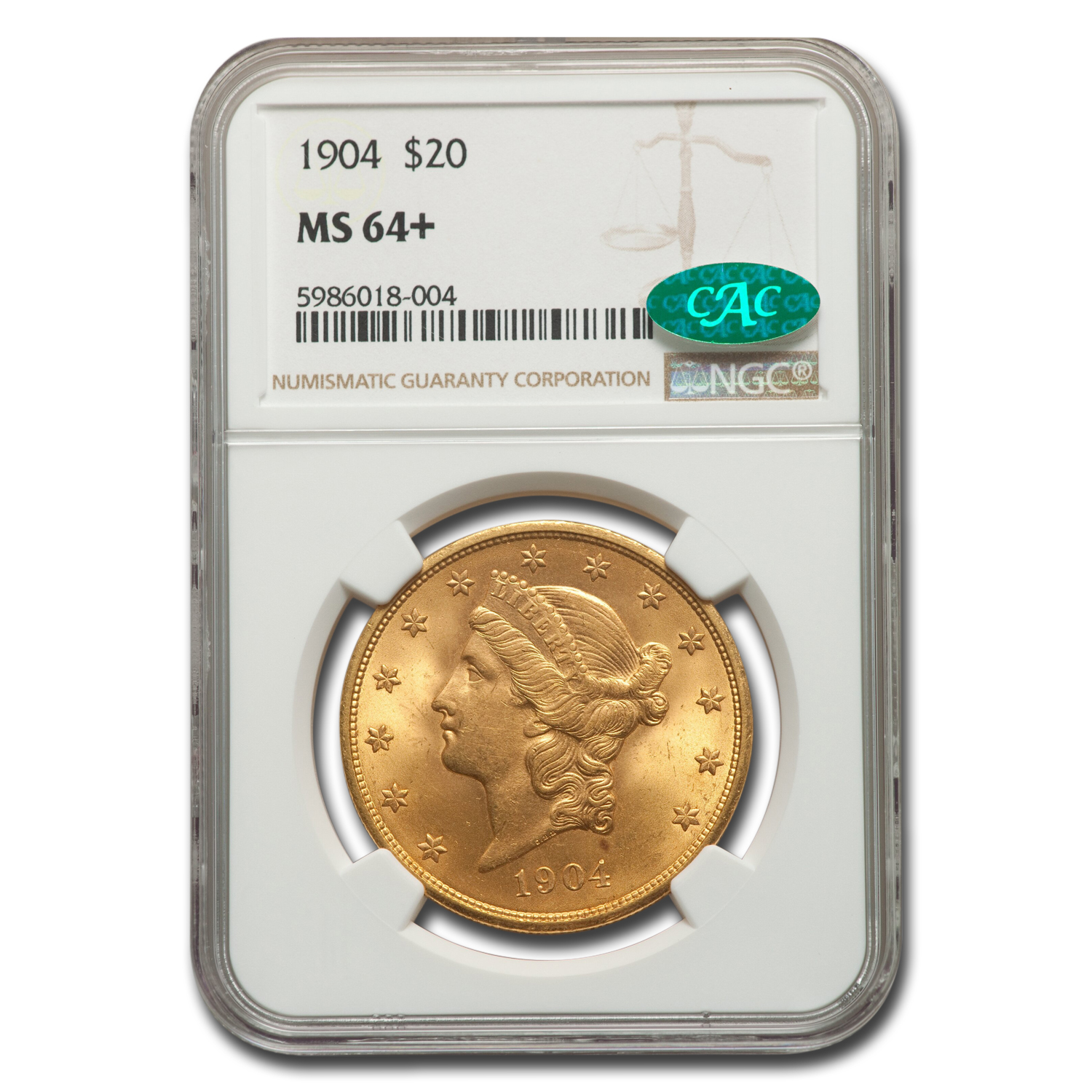 Buy 1904 $20 Liberty Gold Double Eagle MS-64+ NGC (CAC, Plus) - Click Image to Close