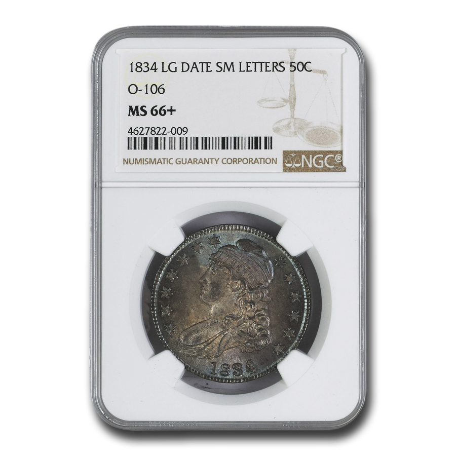 Buy 1834 Bust Half Dollar MS-66+ NGC (Lg Date, Sm Letters) - Click Image to Close