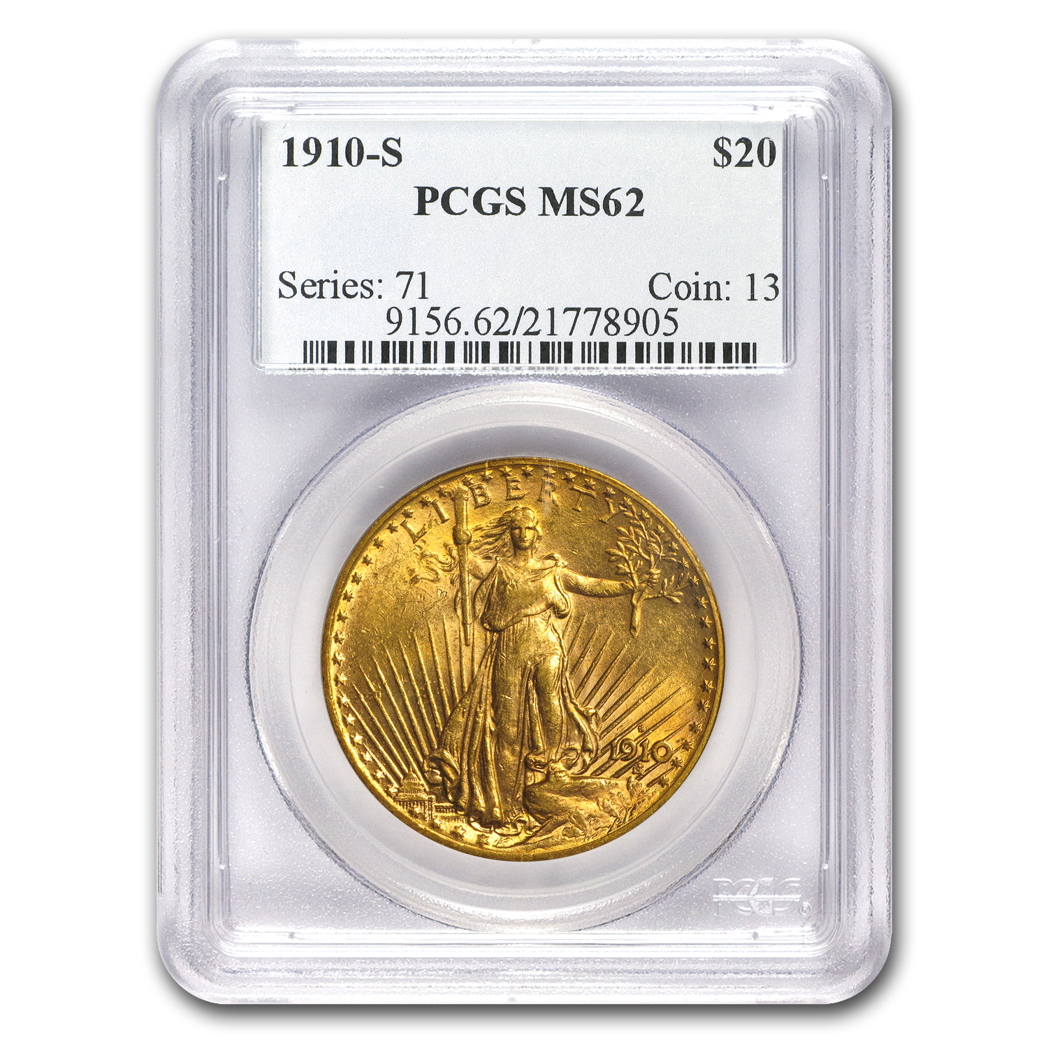 Buy 1910-S $20 Saint-Gaudens Gold Double Eagle MS-62 PCGS - Click Image to Close
