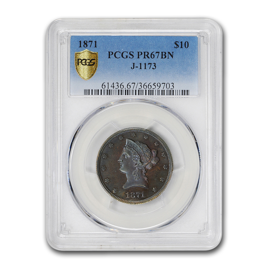 Buy 1871 $10 Gold Pattern PR-67 Brown PCGS (Judd-1173) - Click Image to Close