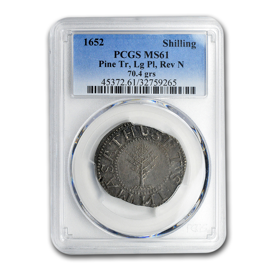 Buy 1652 Pine Tree Shilling MS-61 PCGS (Large Planchet, Rev N) - Click Image to Close