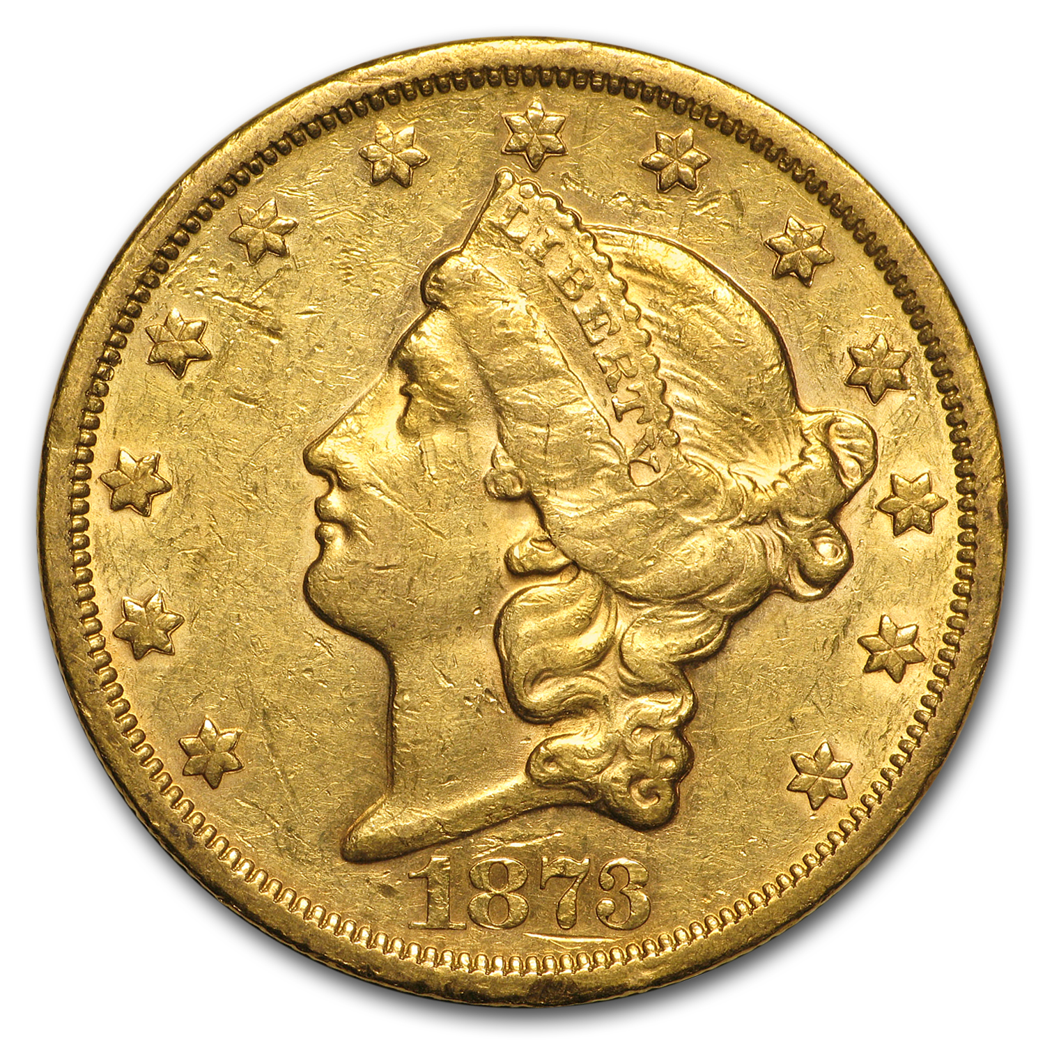 Buy 1873-S $20 Liberty Gold Double Eagle Closed 3 AU - Click Image to Close