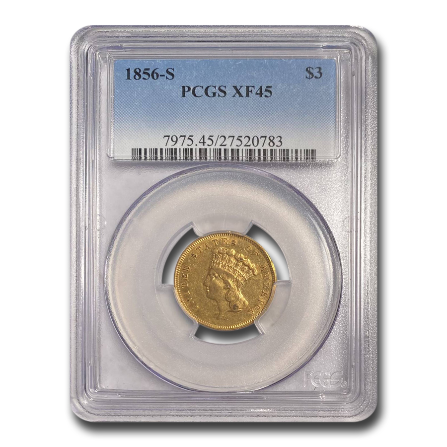 Buy 1856-S $3 Gold Princess XF-45 PCGS - Click Image to Close