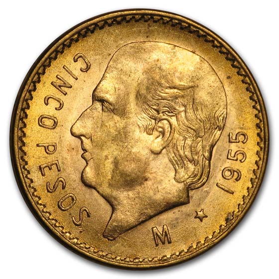 Buy 1955 Mexico Gold 5 Pesos BU - Click Image to Close