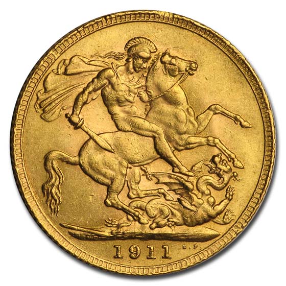 Buy 1911 Great Britain Gold Sovereign George V BU - Click Image to Close