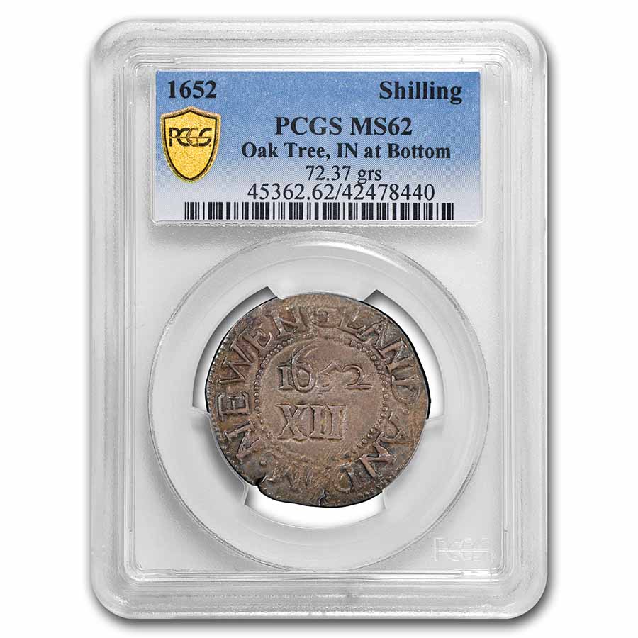 Buy 1652 Oak Tree Shilling "IN at BOT" Var MS-62 PCGS - Click Image to Close