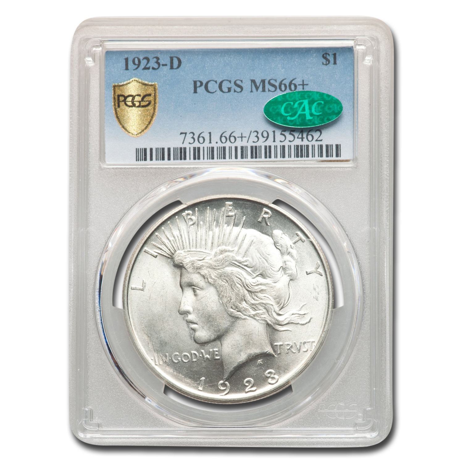 Buy 1923-D Peace Dollar MS-66+ PCGS CAC - Click Image to Close