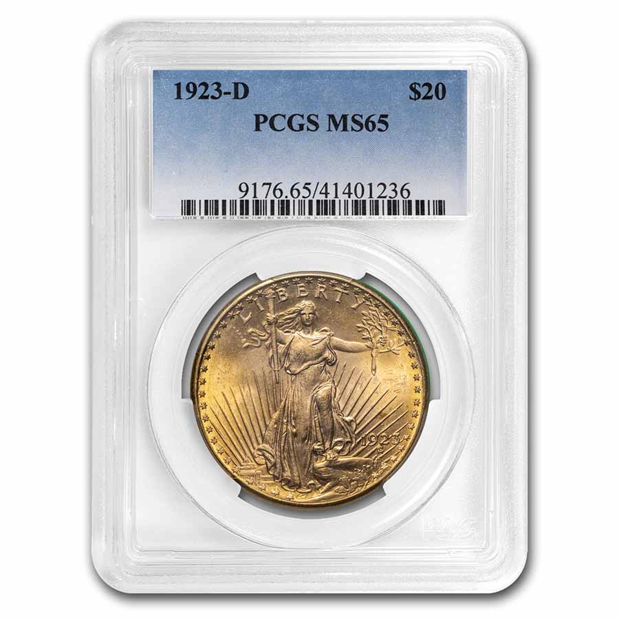 Buy 1923-D $20 Saint-Gaudens Gold Double Eagle MS-65 PCGS - Click Image to Close