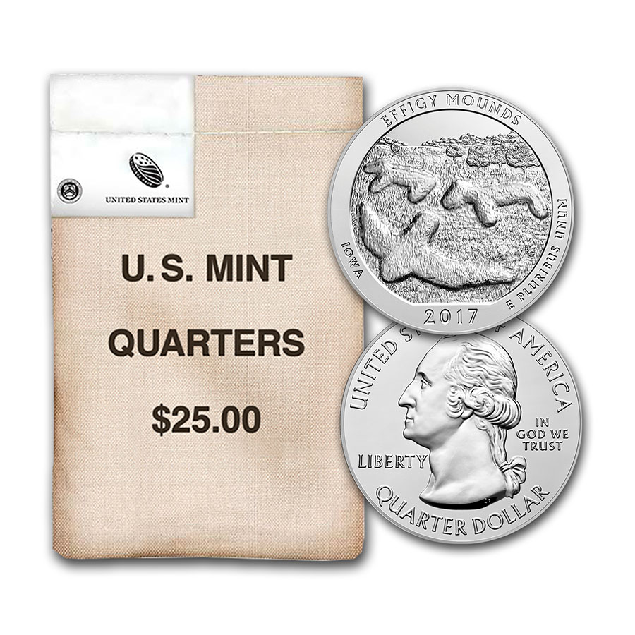 Buy 2017-D ATB Quarter Effigy Mounds Monument $25 Mint Sealed Bag - Click Image to Close