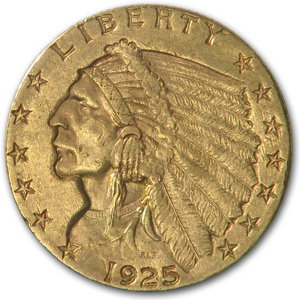 Buy 1925-D $2.50 Indian Gold Quarter Eagle AU - Click Image to Close