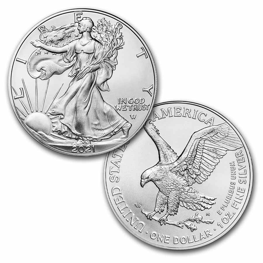 Buy 2021 1 oz American Silver Eagle Coin BU (Type 2) - Click Image to Close
