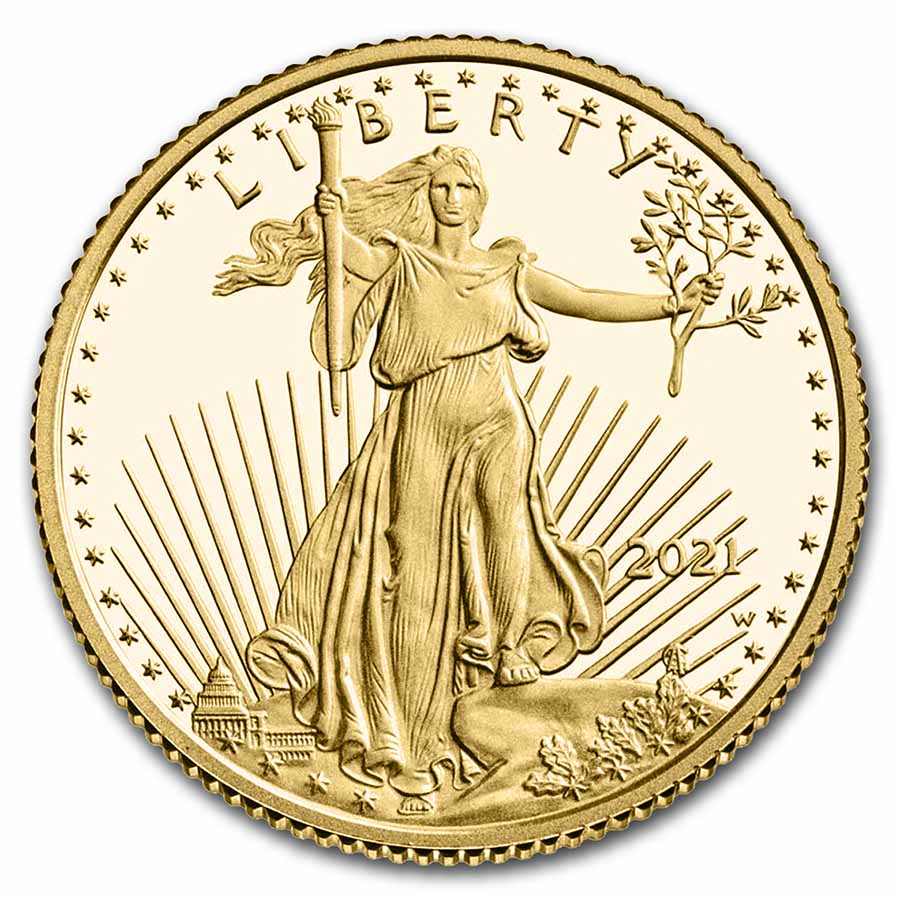 Buy 2021-W 1/10 oz Proof American Gold Eagle (w/Box & COA) - Click Image to Close