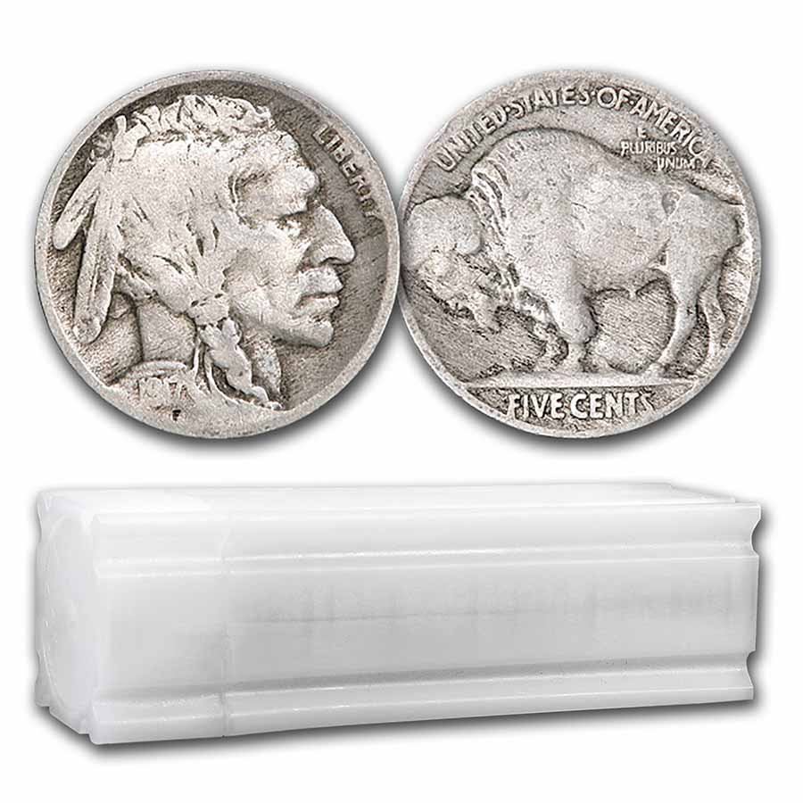 Buy 1917 Buffalo Nickel 40-Coin Roll Avg Circ - Click Image to Close