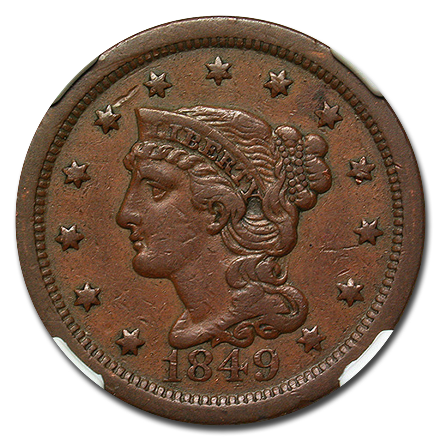Buy 1849 Large Cent XF-40 NGC (Brown) - Click Image to Close