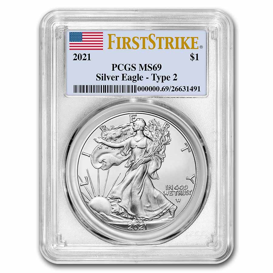 Buy 2021 American Silver Eagle MS-69 PCGS (FirstStrike?, Type 2) - Click Image to Close
