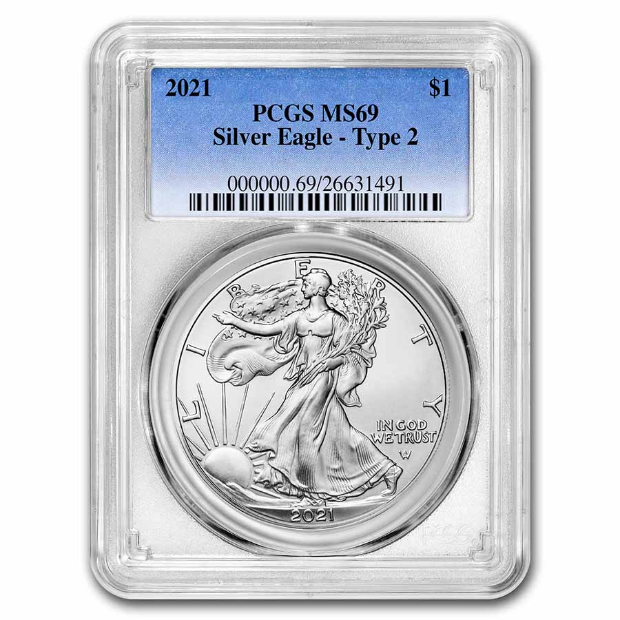 Buy 2021 American Silver Eagle MS-69 PCGS (Type 2) - Click Image to Close