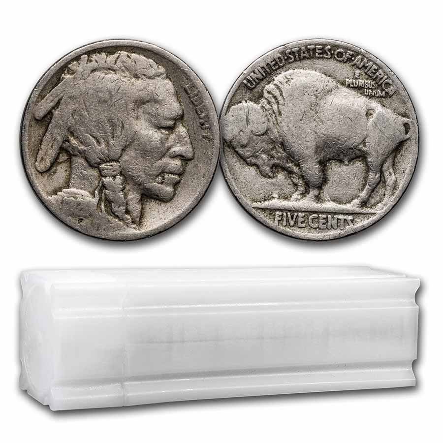 Buy 1921 Buffalo Nickel 40-Coin Roll Avg Circ - Click Image to Close
