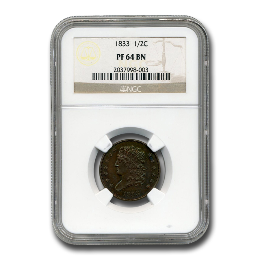 Buy 1833 Half Cent PF-64 NGC (Brown) - Click Image to Close