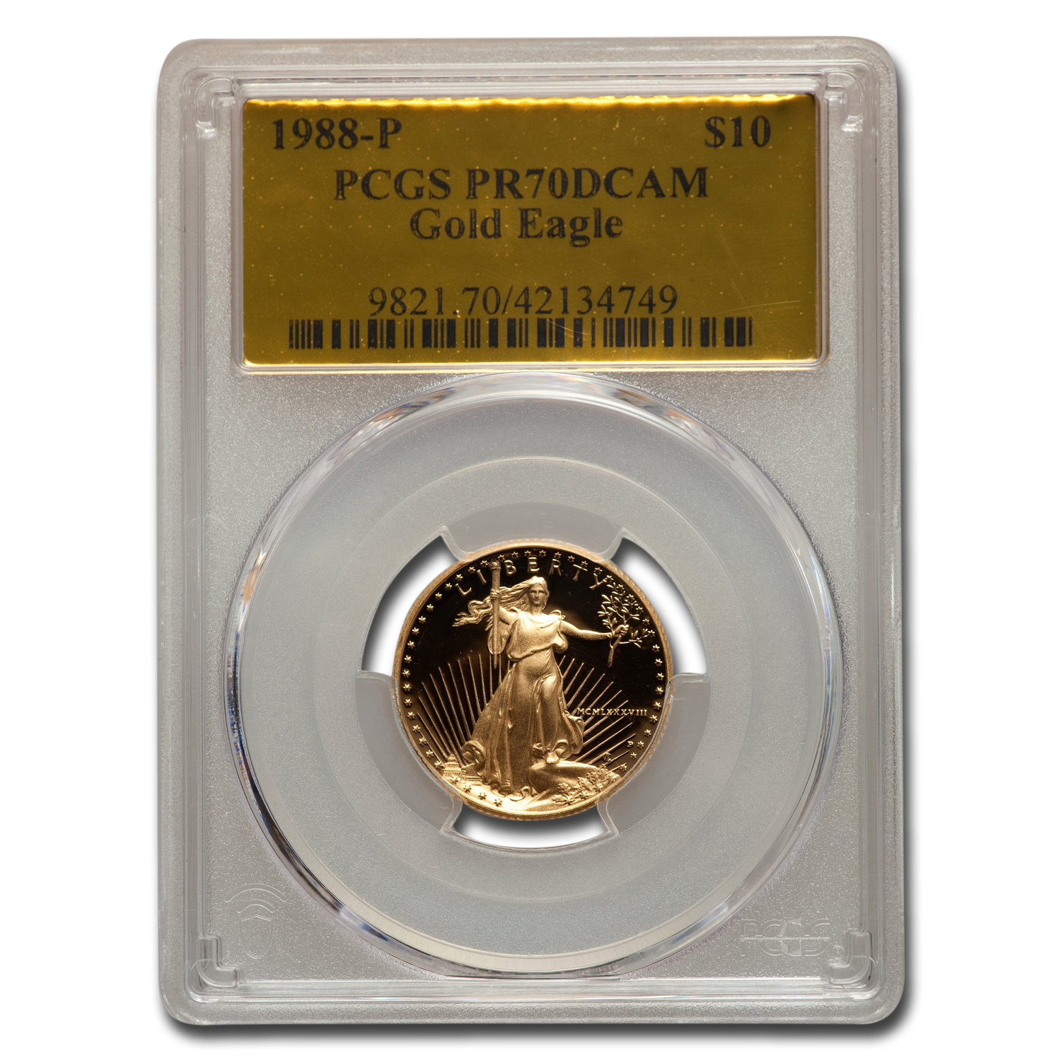 Buy 1988-P 1/4 oz Proof American Gold Eagle PR-70 PCGS (Gold Foil) - Click Image to Close