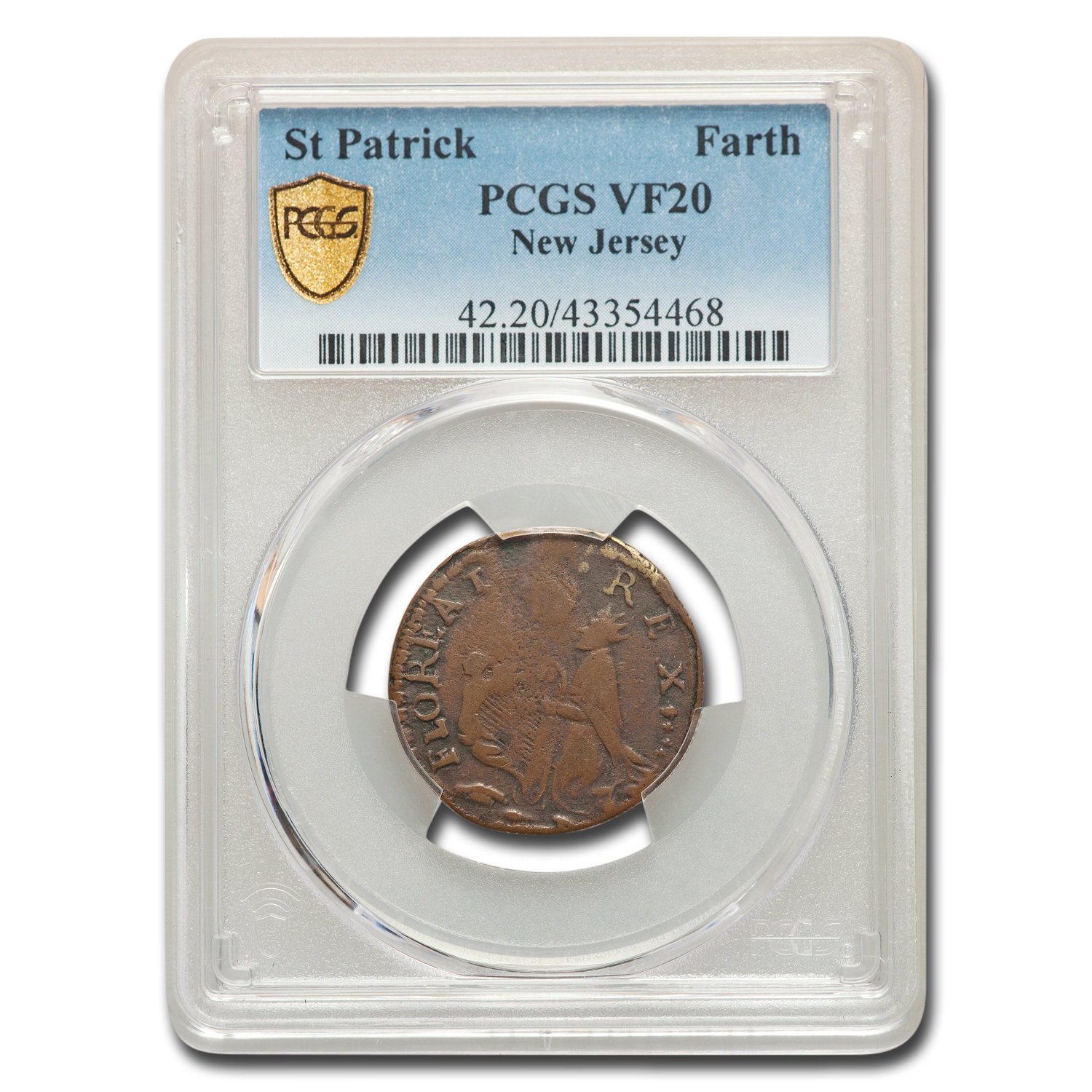 Buy (1658-1670) St Patrick New Jersey 1 Farthing VF-20 PCGS