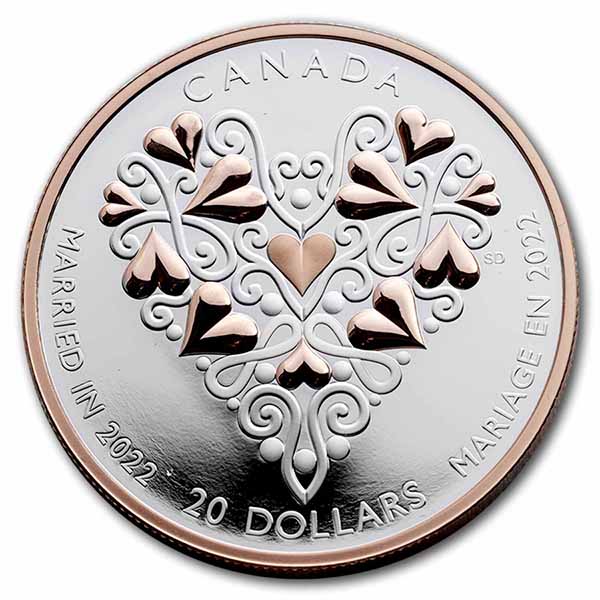 Buy 2022 Canada 1 oz Silver $20 Best Wishes on Your Wedding Day - Click Image to Close