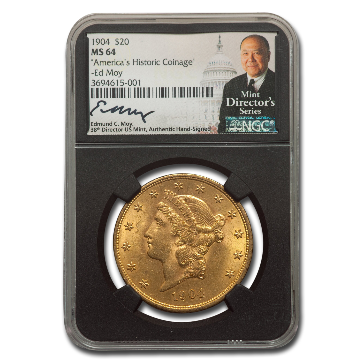 Buy 1904 $20 Liberty Gold Double Eagle MS-64 NGC (Moy Label Blk Core)