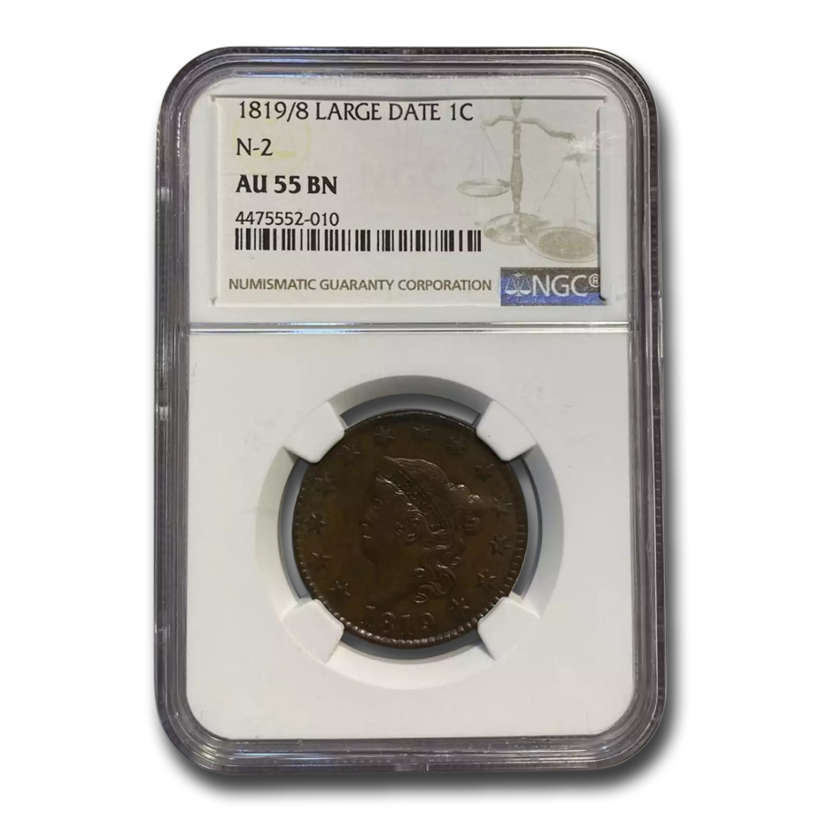 Buy 1819/8 Large Cent AU-55 NGC (Brown) - Click Image to Close