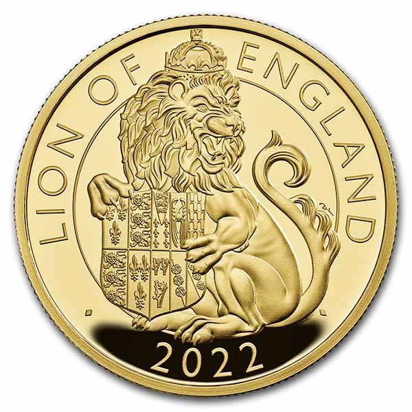 Buy 2022 1 oz Gold Royal Tudor Beasts Lion of England Prf (Box/COA)