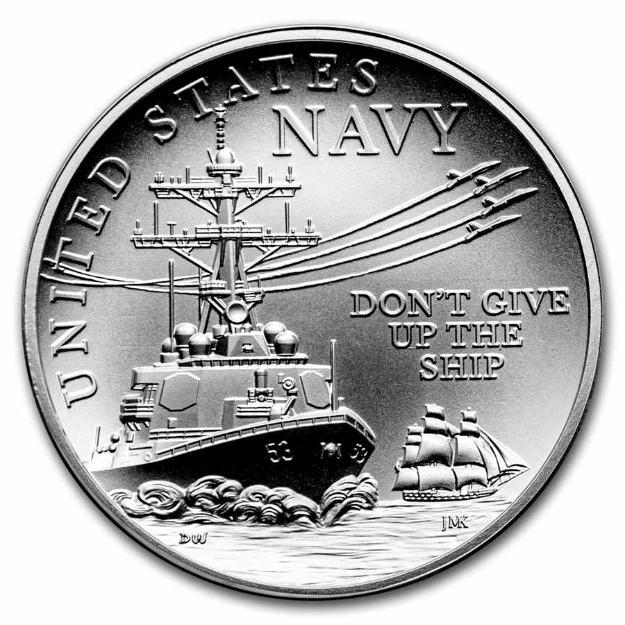 (2022) 2.5 oz Silver U.S. Navy Medal (w/Box & COA) - Click Image to Close