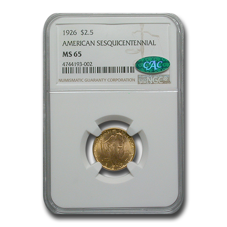 Buy 1926 Gold $2.50 America Sesquicentennial MS-65 NGC CAC - Click Image to Close